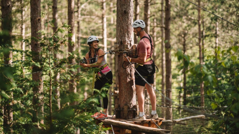 Couple Treetop Trekking